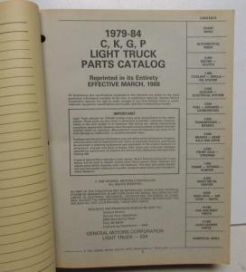 1979-1984 GMC Chevrolet Truck Parts Book 10-35 Pickup Blazer Jimmy Suburban Van