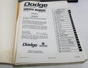 1968 Dodge Service Shop Repair Manual Polara Monaco 500 Dealer Original