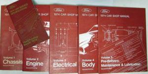 1974 Ford Lincoln Mercury Service Shop Manual Set Mustang Torino Ranchero