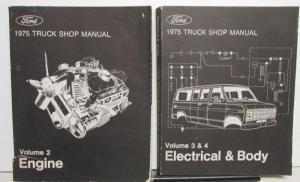 1975 Ford Truck Service Shop Manual Set F-100 250 350 F-600 C-750 Pickup Van
