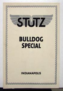 1916 Stutz Bulldog Special Sales Brochure & Specifications