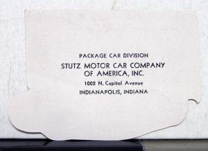 1933 Stutz Pak-Age-Car Sales Brochure