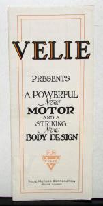 1925 1926 Velie Royal Sedan Model 60 Specs Sales Brochure Folder Original