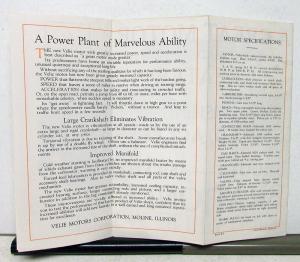 1925 1926 Velie Royal Sedan Model 60 Specs Sales Brochure Folder Original