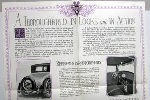 1926 1927 Velie Coupe Model 60 Long Life Sales Brochure Folder Original