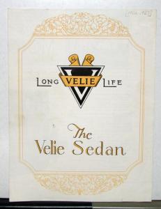 1926 1927 Velie Model 60 Sedan Long Life Sales Brochure Folder Original