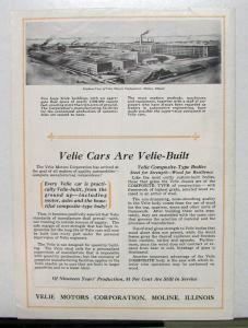 1927 Velie 60 50 Sedan Coupe Long Life Sales Brochure