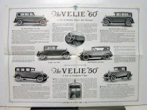 1927 Velie 60 50 Sedan Coupe Long Life Sales Brochure Blue Coloring