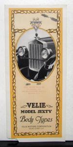1927 Velie 60 Brougham Coupe Sedan Brochure & Specifications