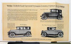 1927 Velie 60 Brougham Coupe Sedan Brochure & Specifications