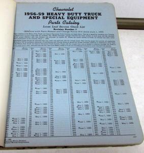 1956-1959 Chevrolet Dealer Heavy Duty Truck & Special Equipment Parts Catalog
