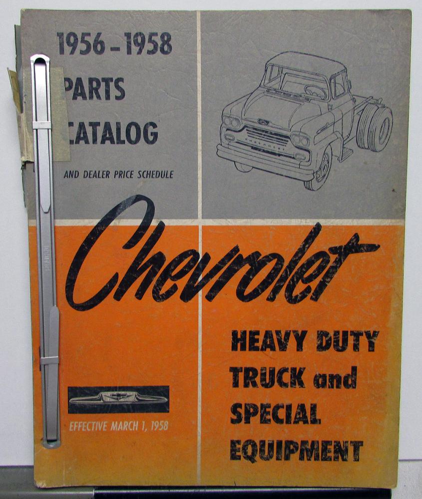1956-1958 Chevrolet Dealer Heavy Duty Truck Special Equipment Parts Catalog Orig