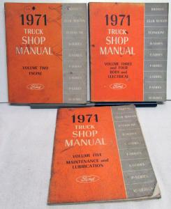 1971 Ford Truck Shop Service Manual Set Original Pickup Bronco Econoline 71