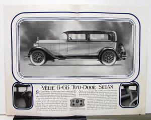 1928 Velie 6-66 Two Door Sedan Sales Brochure & Specifications