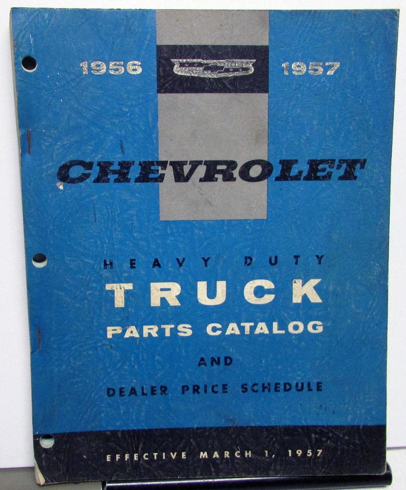 19561957 Chevrolet Truck Dealer Parts Catalog Book Price Schedule