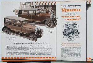 1929 Whippet  4 6 Coupe Sedan Roadster Touring Commercial Chassis Sales Brochure