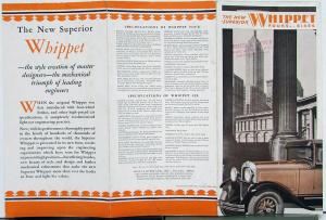 1929 Whippet  4 6 Coupe Sedan Roadster Touring Commercial Chassis Sales Brochure