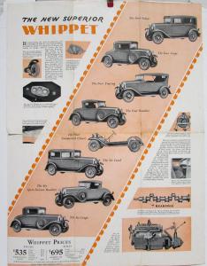 1929 Whippet  4 6 Coupe Sedan Roadster Touring Commercial Chassis Sales Brochure