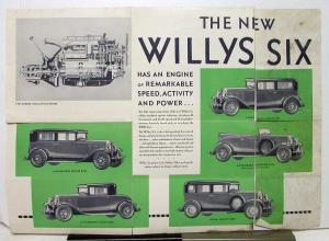 1930 Willys Six Sedan Coupe Coach Roadster Sedan Deluxe Sales Mailer Original