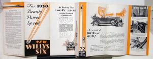 1930 Willys Six Sedan Roadster Coupe Coach Beauty Power Speed Spec Sale Brochure