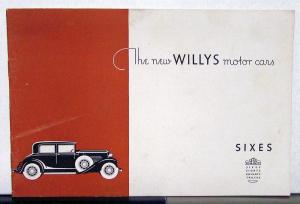 1931 Willys Sixes Motor Cars Models 97 & 98D Sales Brochure & Specs Original