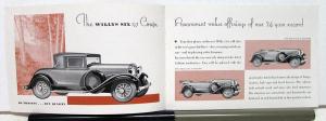 1931 Willys Sixes Motor Cars Models 97 & 98D Sales Brochure & Specs Original