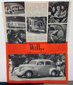 1937 Willys Surprise Car Of The Year Sales Brochure Folder Original