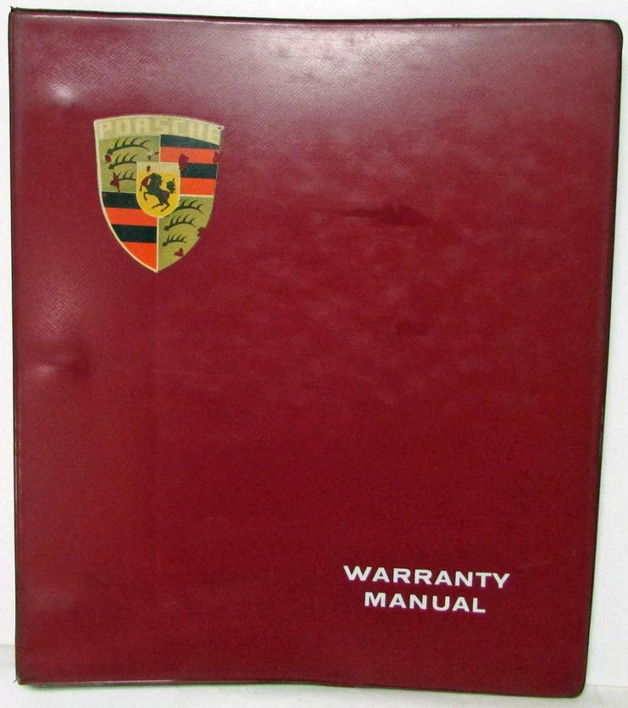 1967 Porsche Warranty Manual Binder