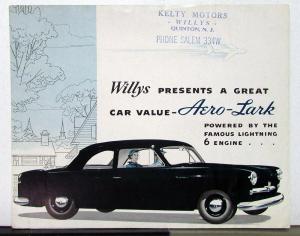 1952 Willys Aero Lark Presents A Great Car Value Sales Brochure & Specifications