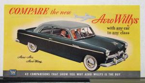 1952 Willys Aero Ace Wing Comparison Pontiac Chev Nash Ford Plym + Sale Brochure