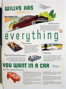 1953 Willys Aero Ace Lark Falcon Eagle Specifications Sales Folder Brochure Orig
