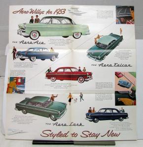 1953 Willys Aero Ace Lark Falcon Eagle Specifications Sales Folder Brochure Orig