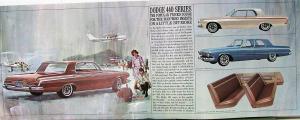 1963 Dodge Polara 500 440 330 Wagons Sedans Specs Color Sales Brochure Original