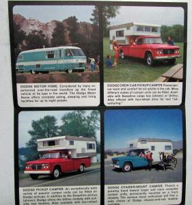 1962 Dodge RV Motor Home Pickup Camper Camp Wagon Sales Folder Postcard Size