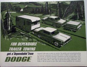 1964 Dodge Trailer Towing Classes Packages Options Sales Folder Original