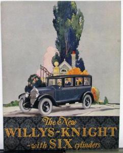 1926 Willys Knight 6 Models 66 & 70 Touring Roadster Coupe Sedan Sales Brochure