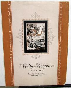 1927 Willys Knight Great Six Models 66A & 70A Sales Brochure & Specifications