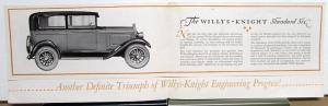 1928 Willys Knight Standard Six Models 56 66A 70A Specs Sales Folder Brochure