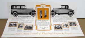 1928 Willys Knight Standard Six Models 56 66A 70A Specs Sales Folder Brochure