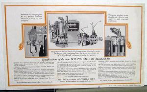 1928 Willys Knight Standard Six Models 56 66A 70A Specs Sales Folder Brochure