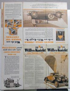 1930 Willys Knight Six Models 66B 70B Roadster Sedan Coupe Coach Sales Brochure