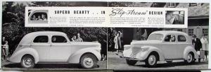 1939 Willys Overland 39 Slip Stream Deluxe Sedan Sales Brochure Folder Original