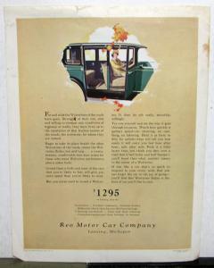 1927 REO Wolverine 6 Sedan Sales Brochure & Specifications Sheet