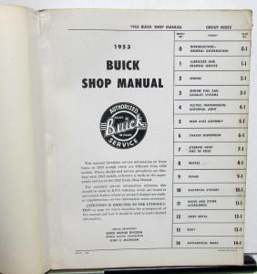 1953 Buick Service Shop Repair Manual Special Super Roadmaster Skylark