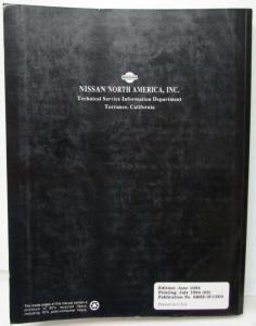 1995 Nissan Stanza Altima Service Shop Repair Manual Model U13 Series