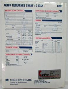 1992 Nissan 240SX Service Shop Repair Manual Model S13 Series