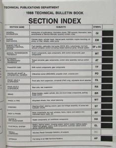 1988 Nissan Technical Bulletins Manual Including Recall Campaigns