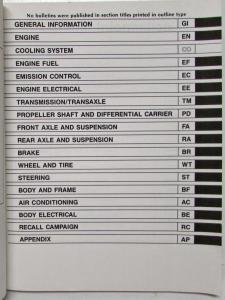 1986 Nissan Technical Bulletins Manual Including Recall Campaigns