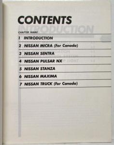 1986 Nissan Product Bulletin Vol 141 Models Introduction Truck Pulsar NX Maxima