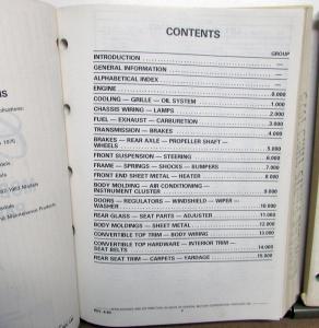 1968 69 70 71 1975 Cadillac Chassis Body Parts Book Set Eldorado DeVille Calais